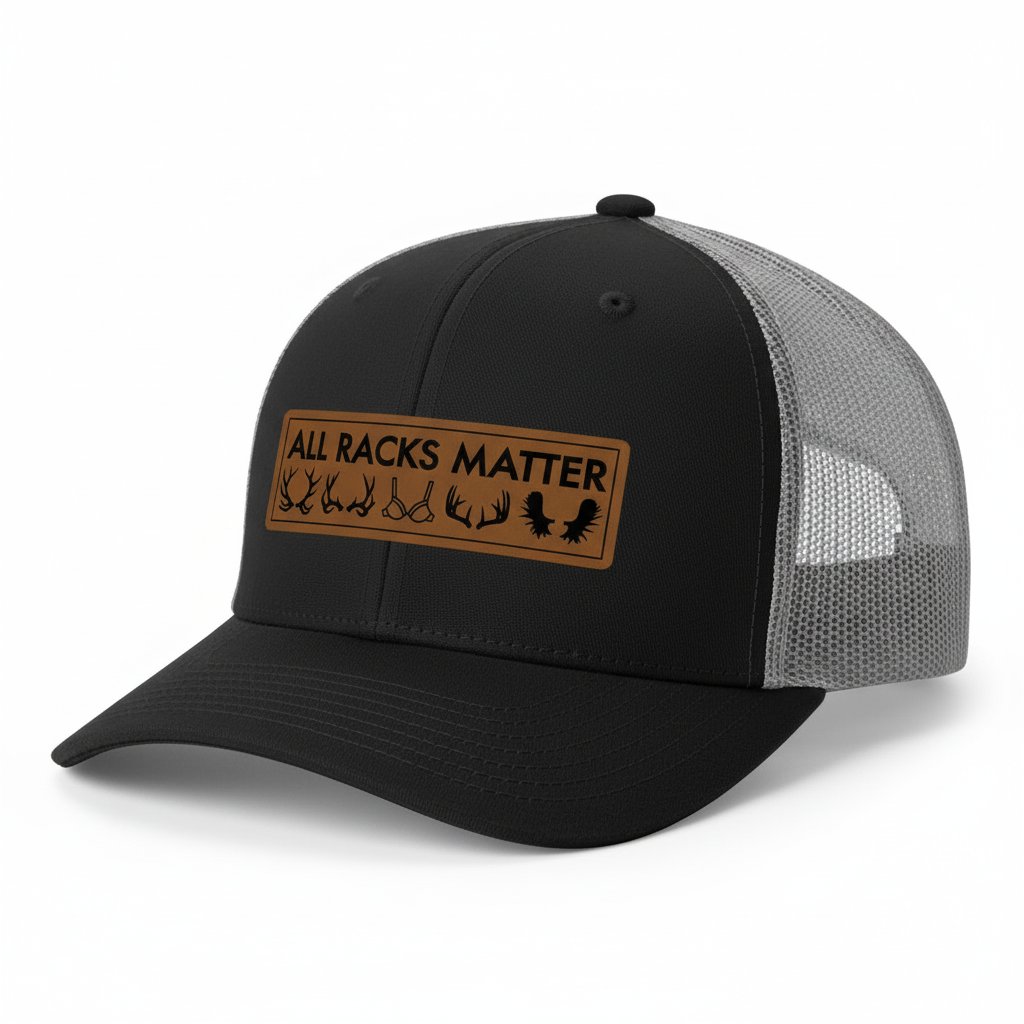 All Racks Matter Leather Patch Trucker Hat