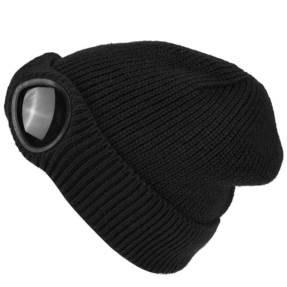 Unisex Goggle Knitted Beanie Hat