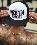 LET 'EM HATE Black Hat with White Print - Adjustable Snapback