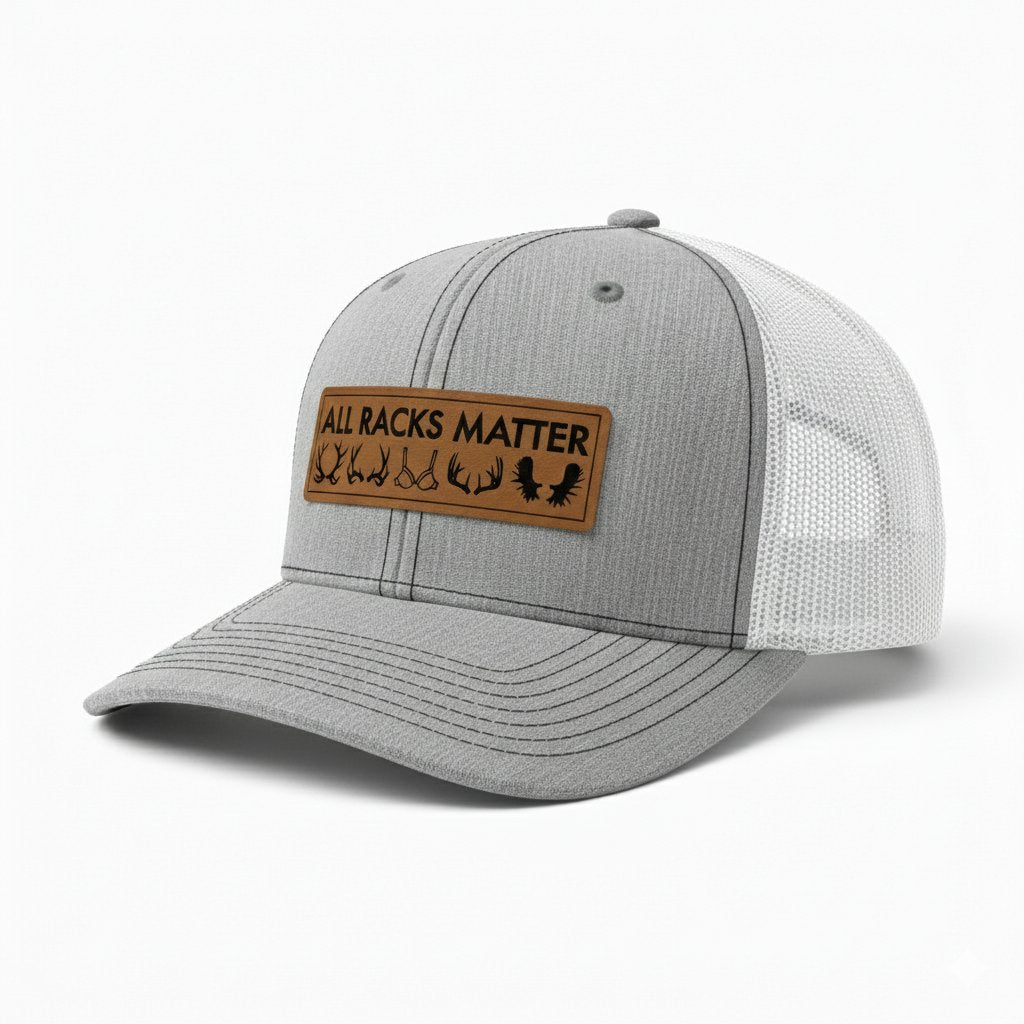 All Racks Matter Leather Patch Trucker Hat