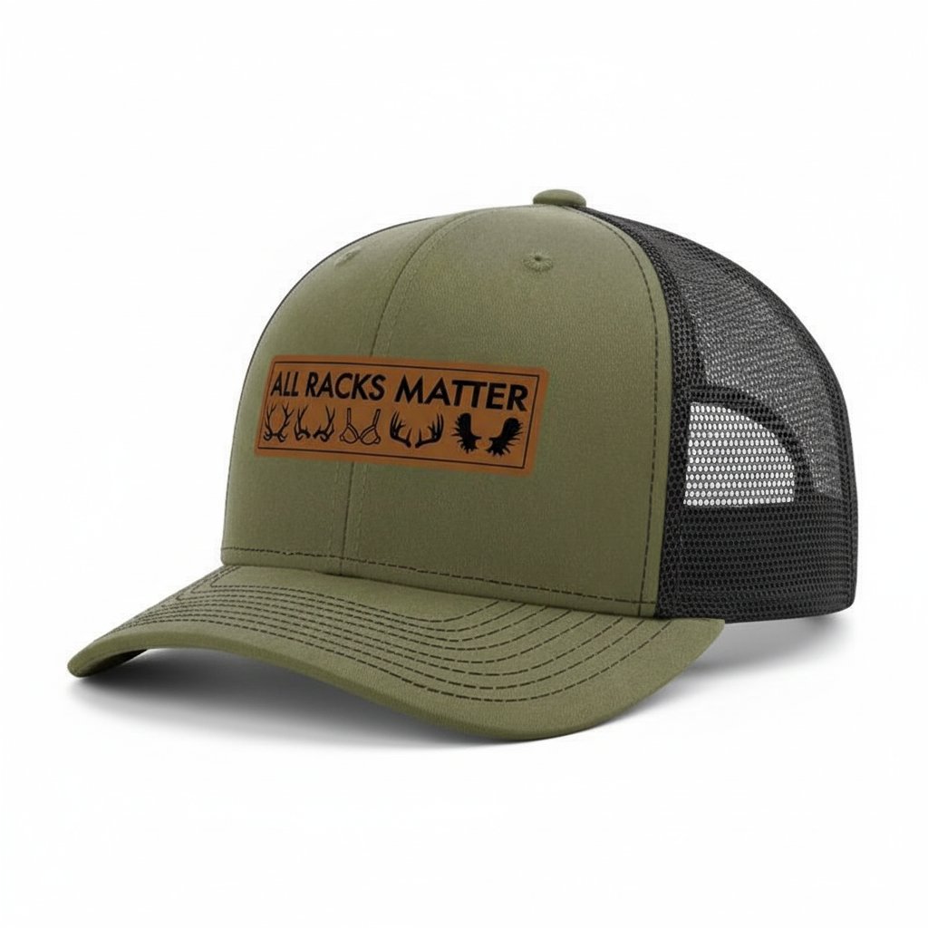 All Racks Matter Leather Patch Trucker Hat