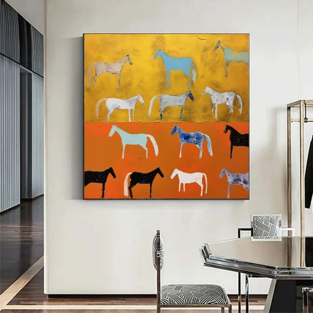 Chromatic Horses in Motion Abstract