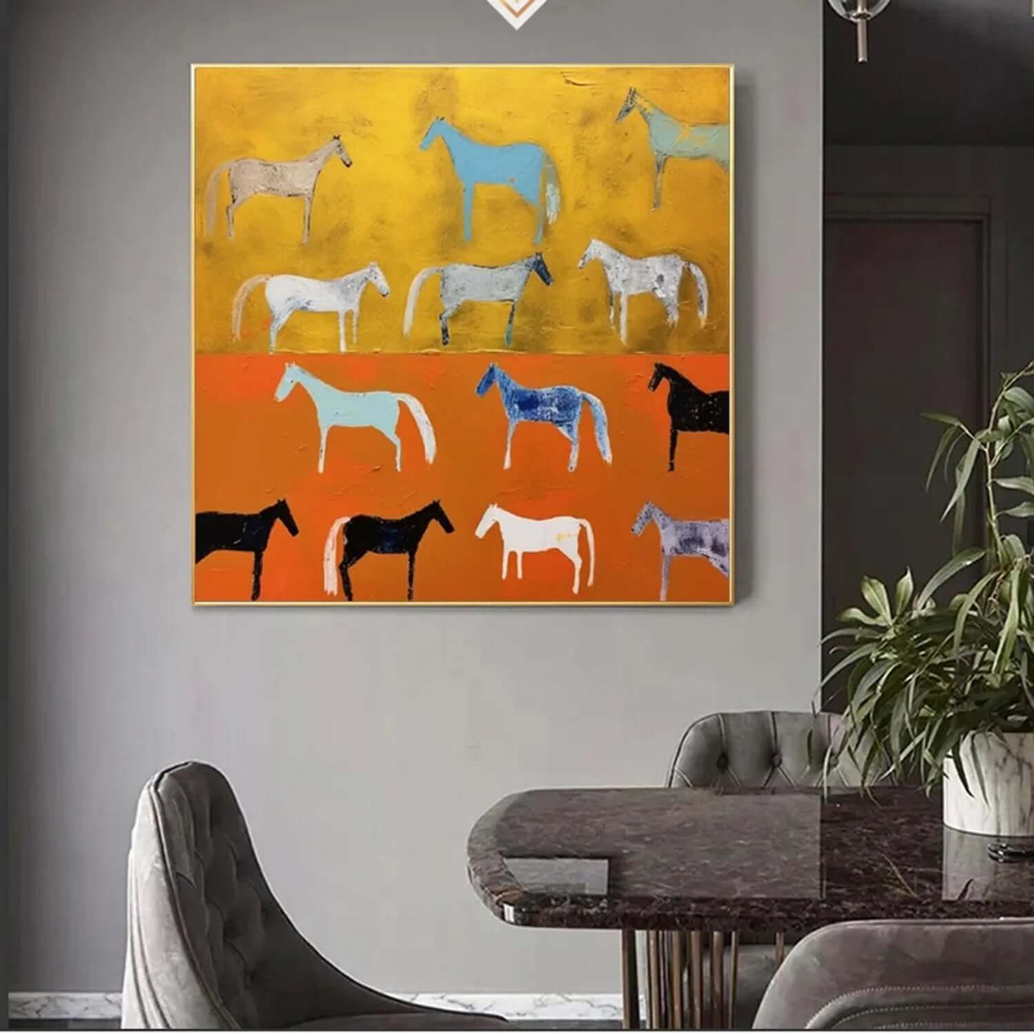 Chromatic Horses in Motion Abstract