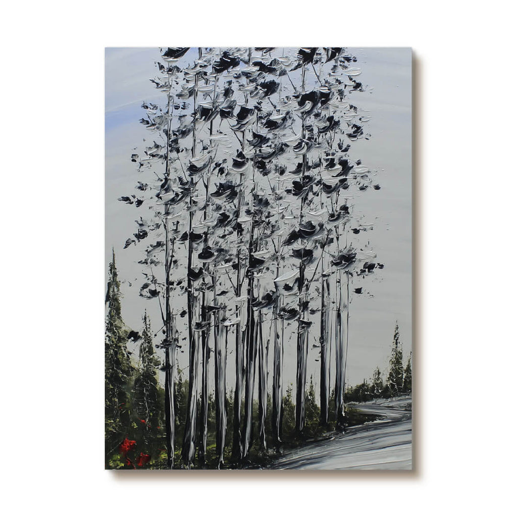Path Through Woods - Large Modern Impasto Texture Decor Wall Art
