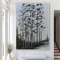 Path Through Woods - Large Modern Impasto Texture Decor Wall Art